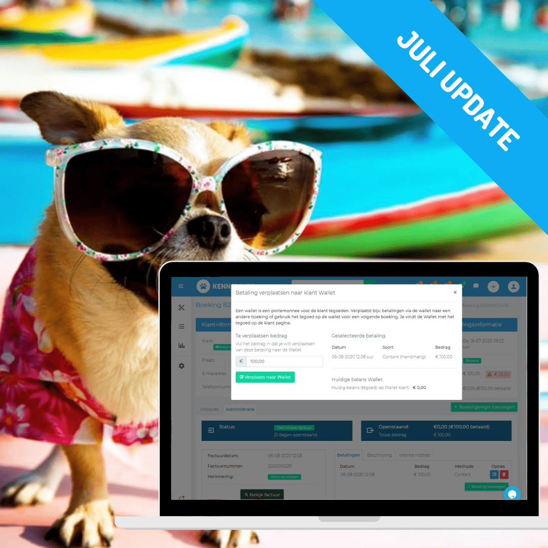 Juli 2020 update met: Creditfacturen, Wallet en Vergrendelen