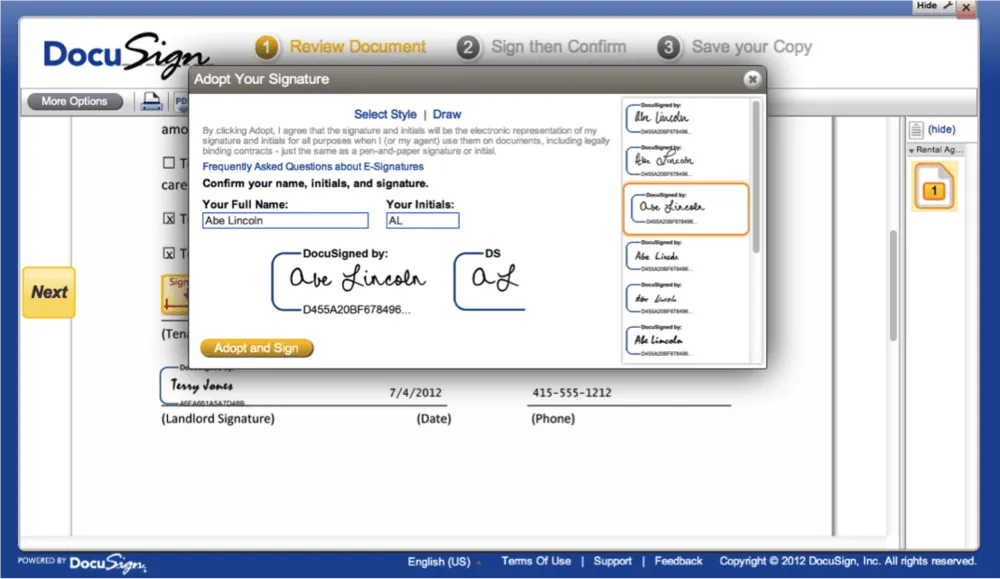 Docu-Sign is simple and secure