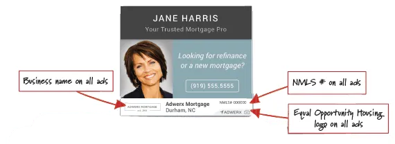 Compliant digital ad mortgage loan officer