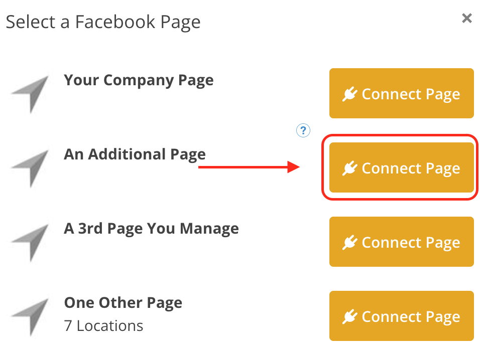 select a facebook page