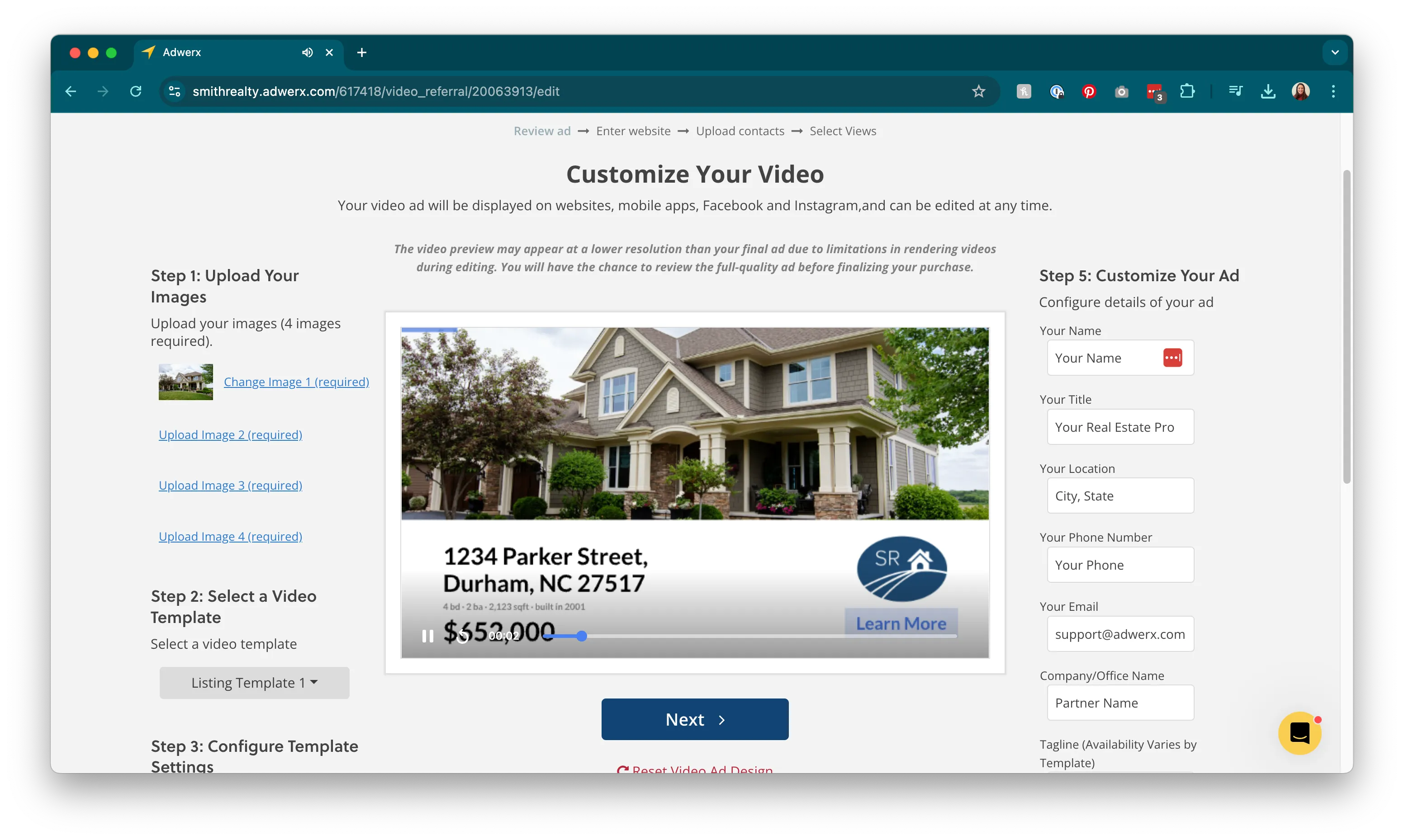 video ad builder option 3