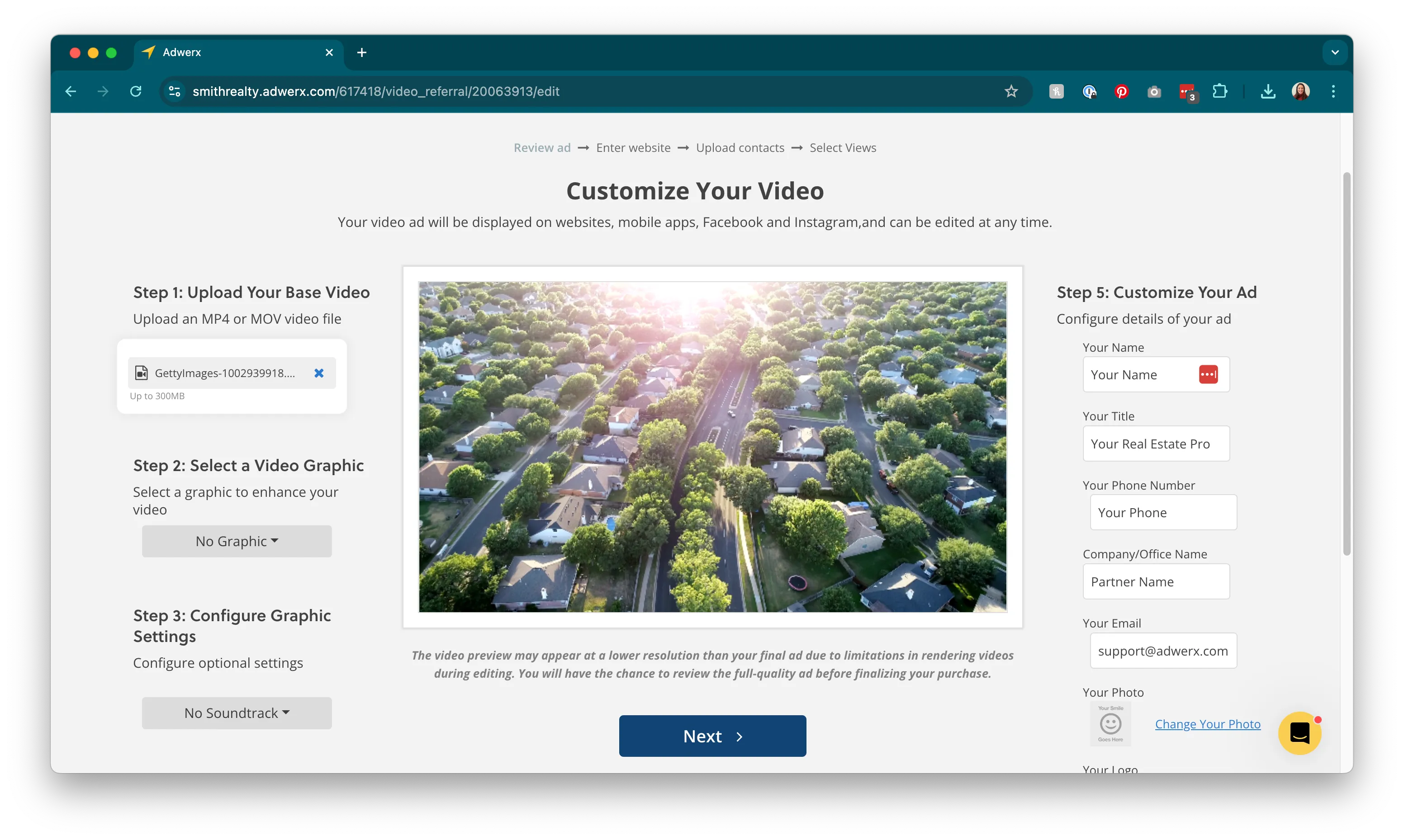 video ad builder option 2