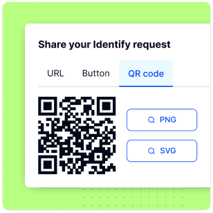 Sharing an Identify verification request by URL, button, or QR code