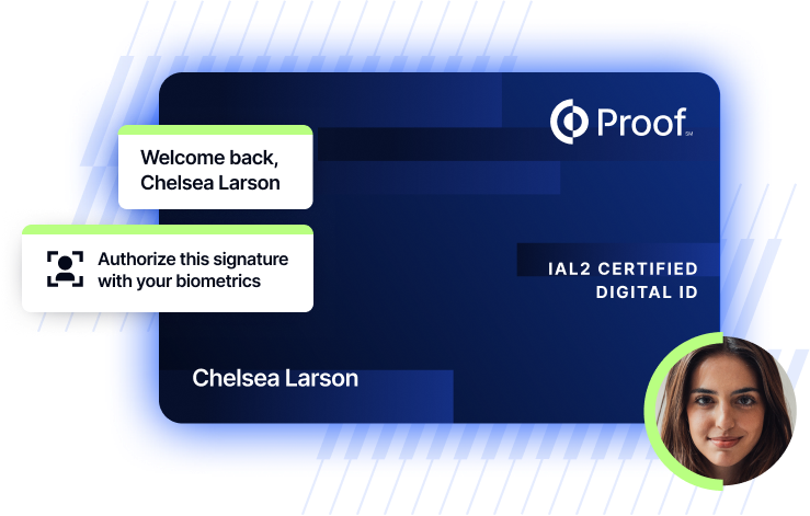 An IAL2 certified digital ID prompting its holder to authorize a signature with their biometrics