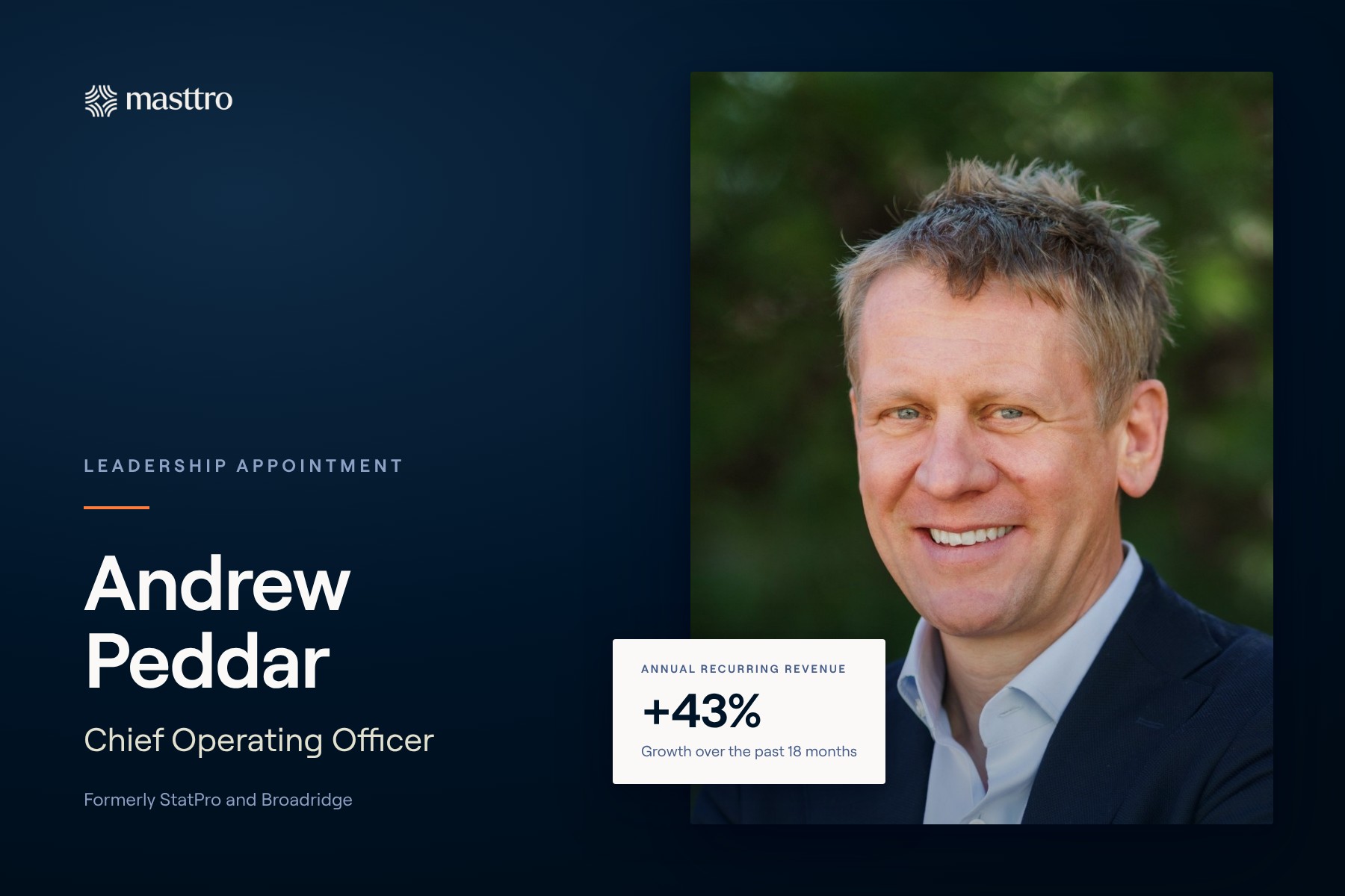 Andrew Peddar, Chief Operating Officer, Masttro
