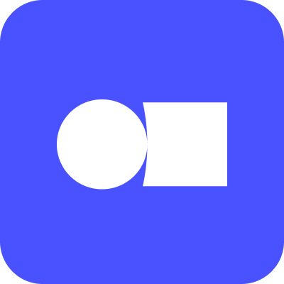 A blue square with a white circle in the middle. Kisi logo.