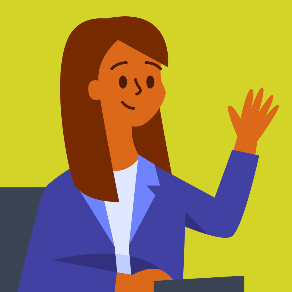 Illustration of a person waving