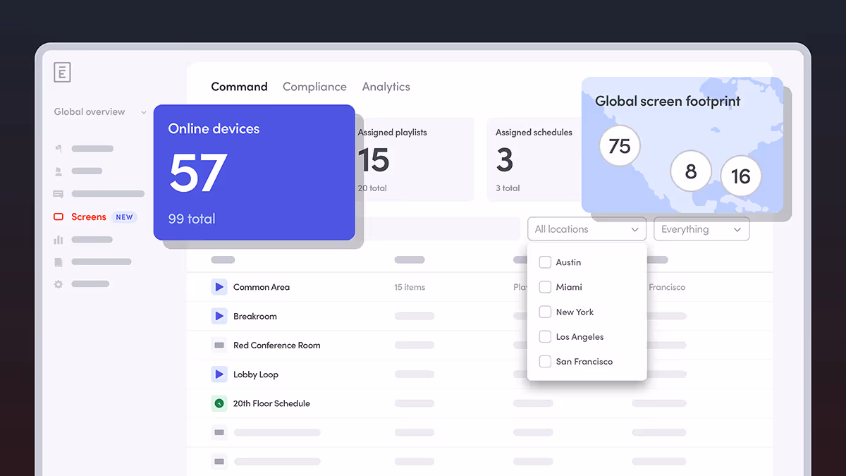 Image of the Envoy screens dashboard