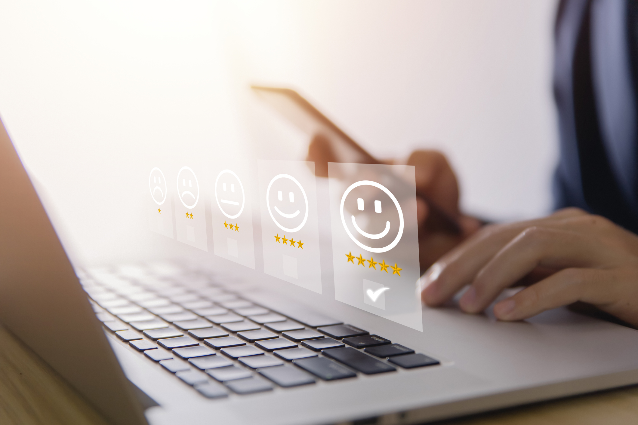 a client leaving a review
