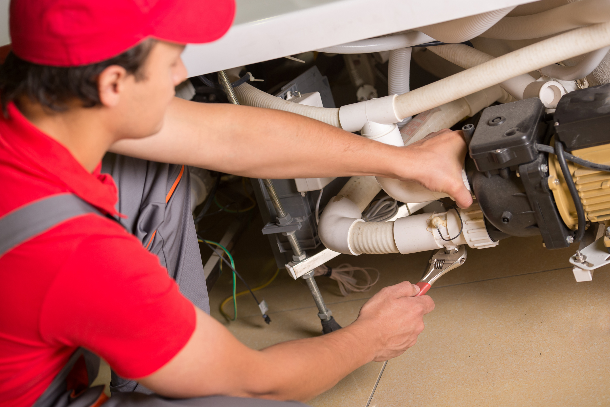 A technician works to restore your hot water supply.