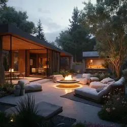 Elegant luxury outdoor ADU in a serene backyard, featuring modern architecture and lush landscaping.(thumbnail)