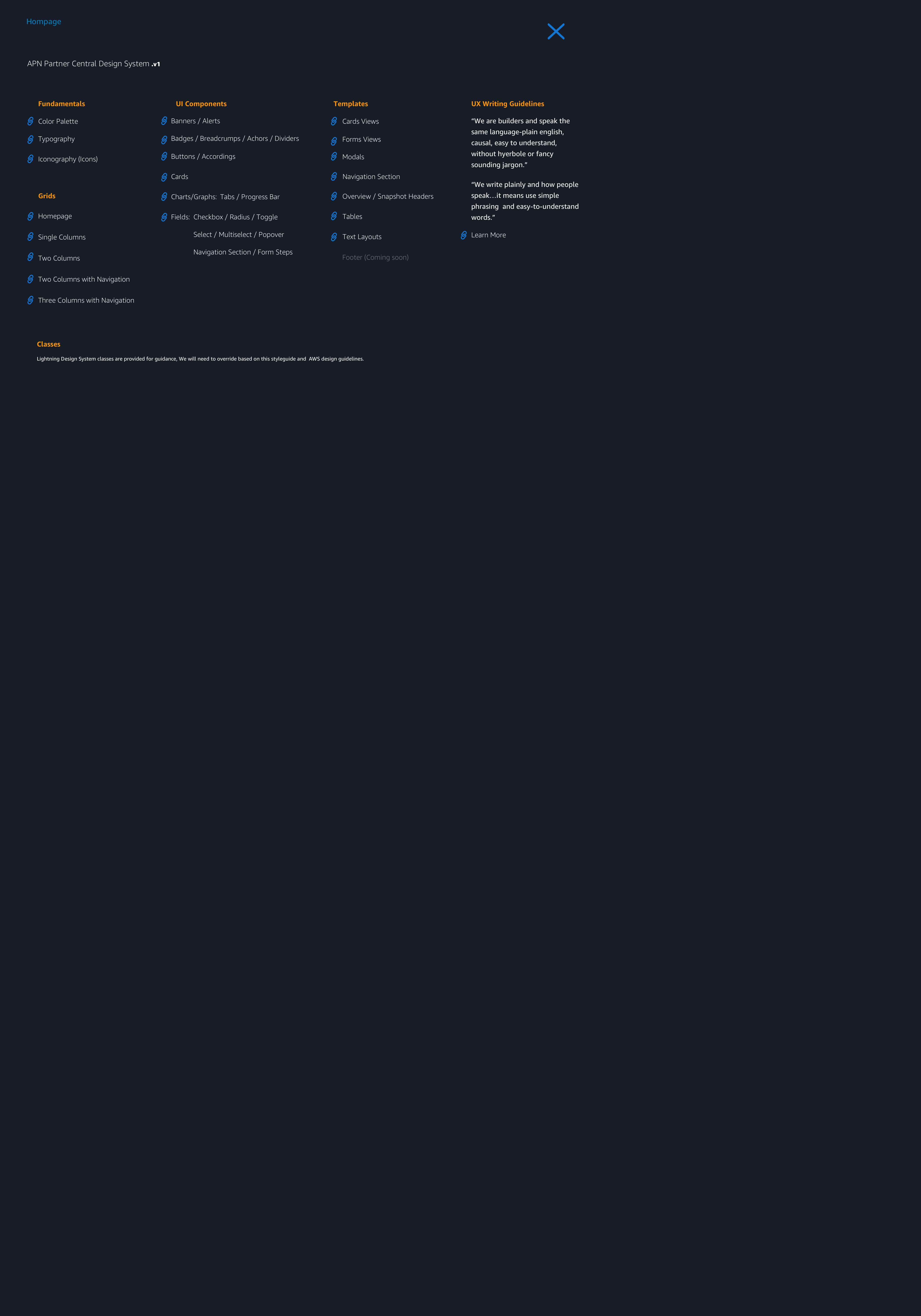 Design system navigation