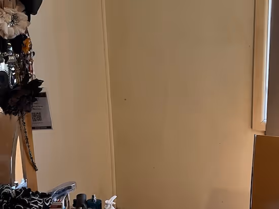 mould removal completed leaving a clean bedroom wall