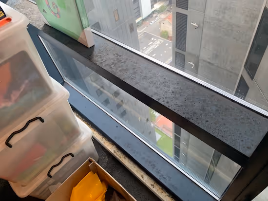 Mould growing over aluminium window frames