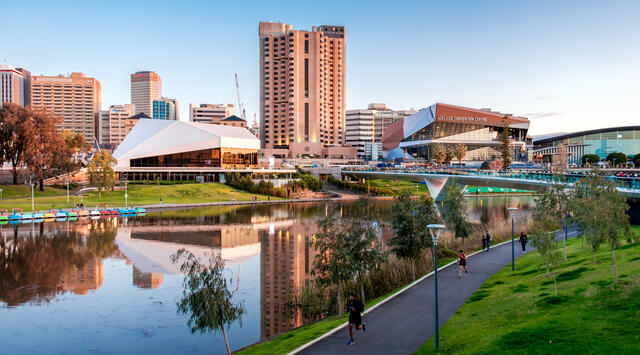 Adelaide skyline by the River Torrens for mould removal Adelaide service area