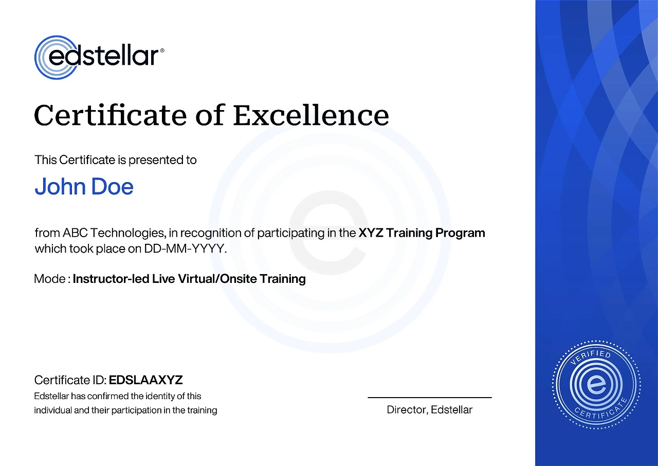 Edstellar Certificate Template