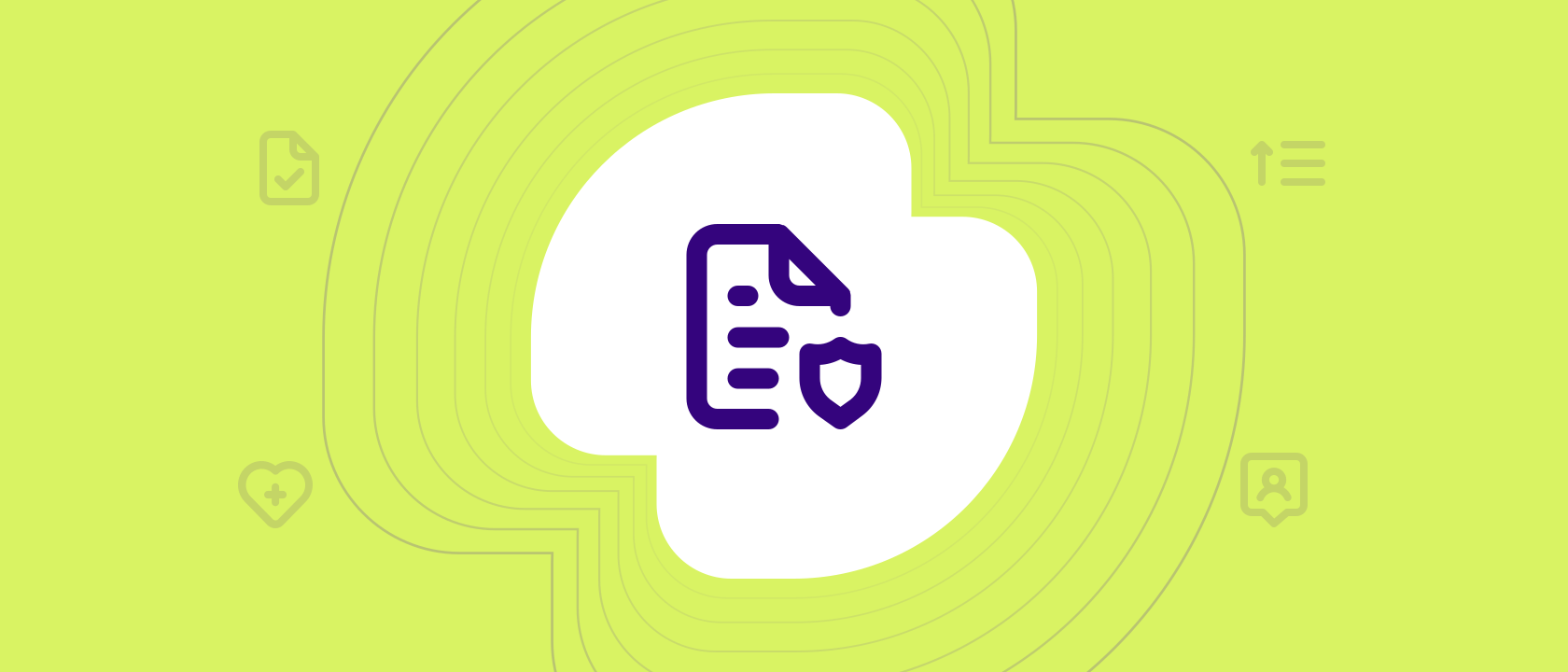  Ilustração com ícone de paciente e documentos sobre fundo roxo escuro