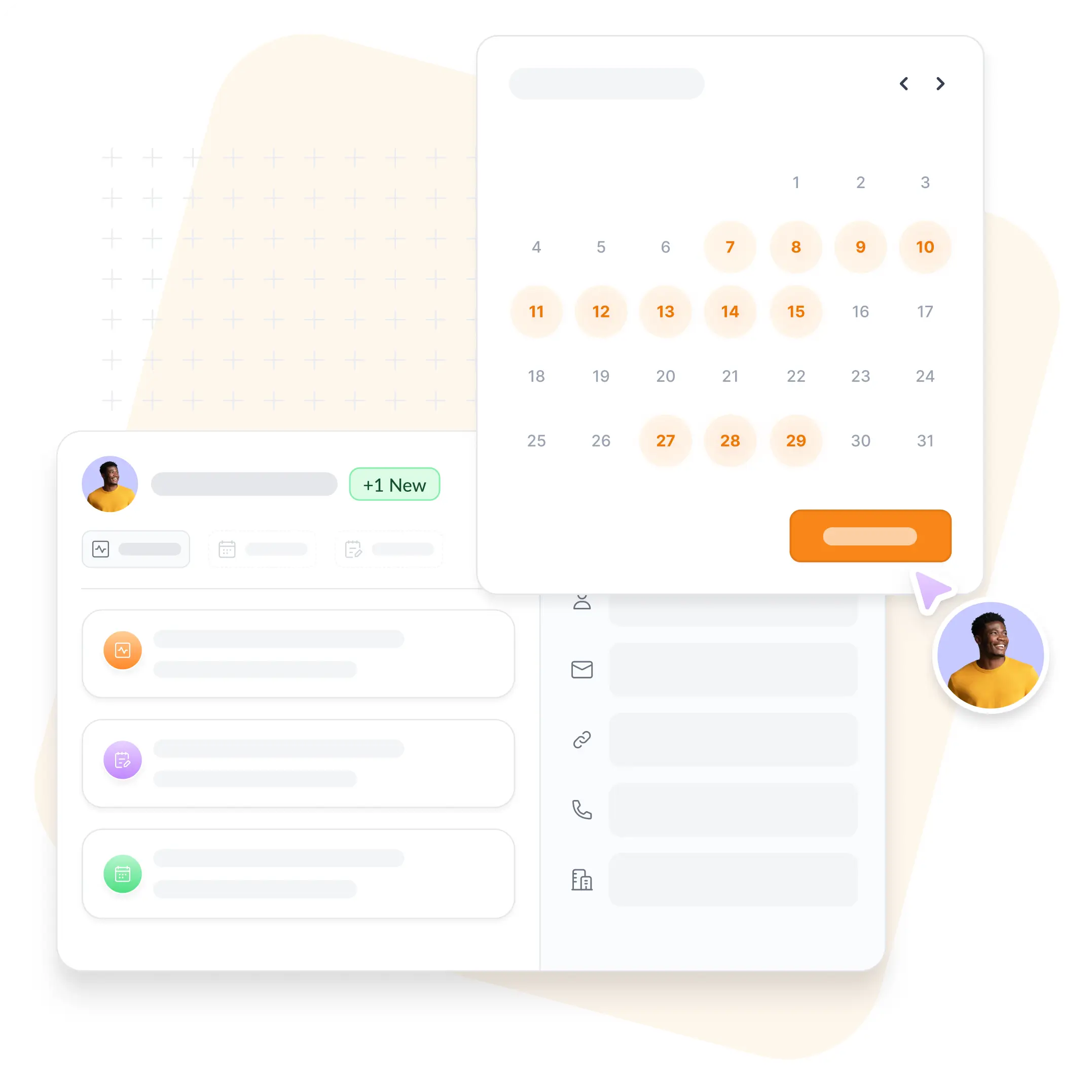 Automatische Anrufdokumentation im Zeeg CRM mit Kalenderintegration für die Arztpraxis.