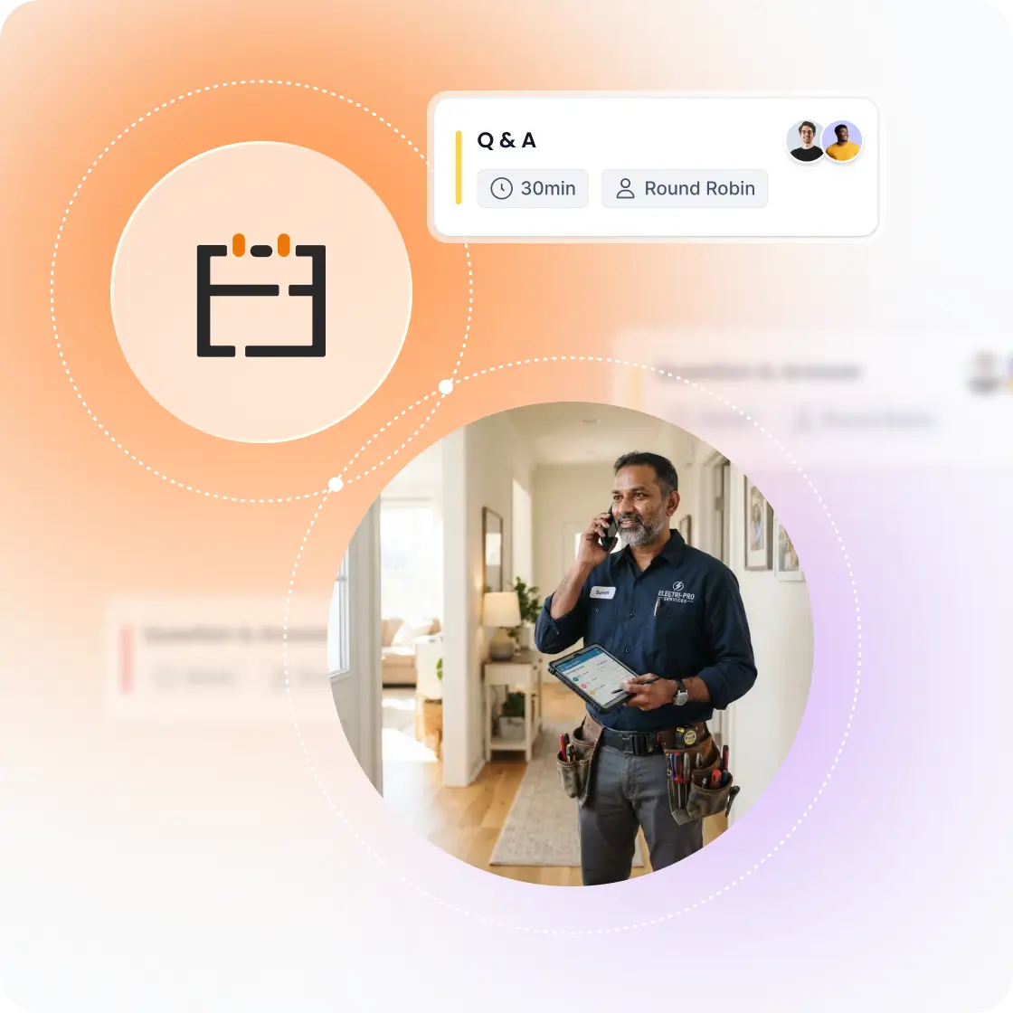 A tax advisor on a call while the Zeeg AI phone agent automatically books an appointment.