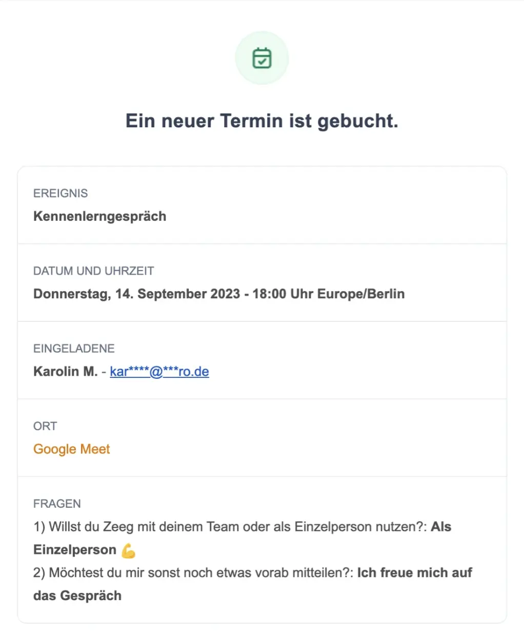 Buchungsbestätigung