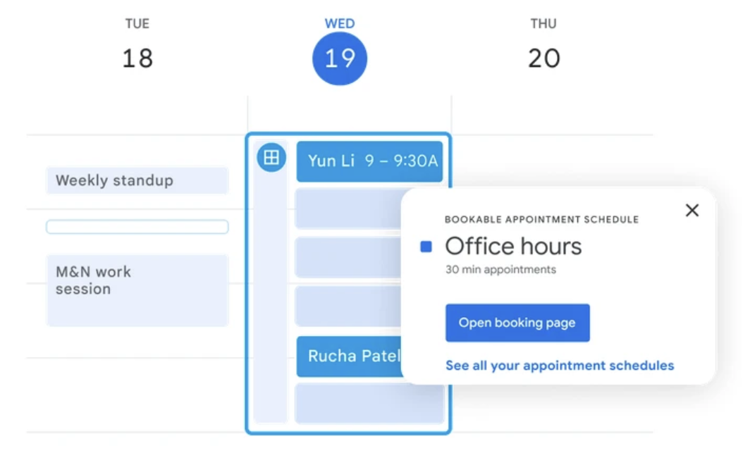 Google Calendar Booking Page