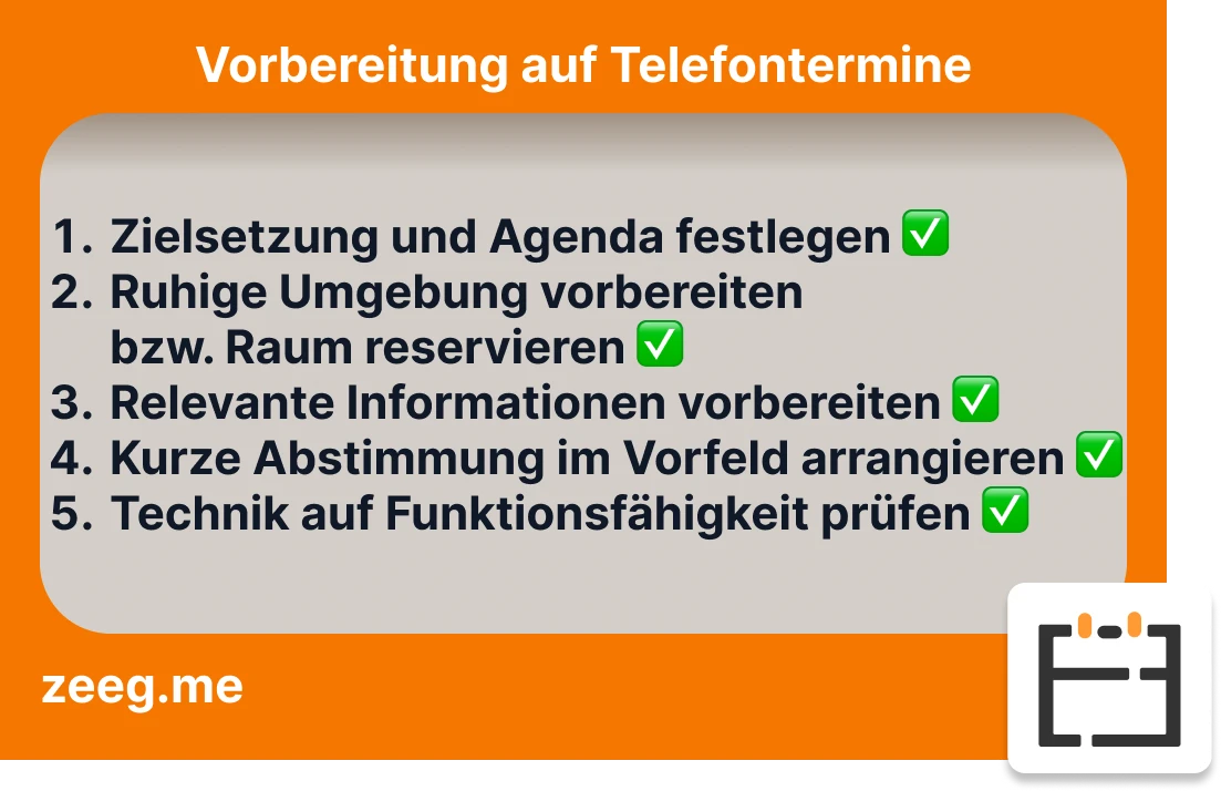 Schritte zur Vorbereitung auf Telefontermine