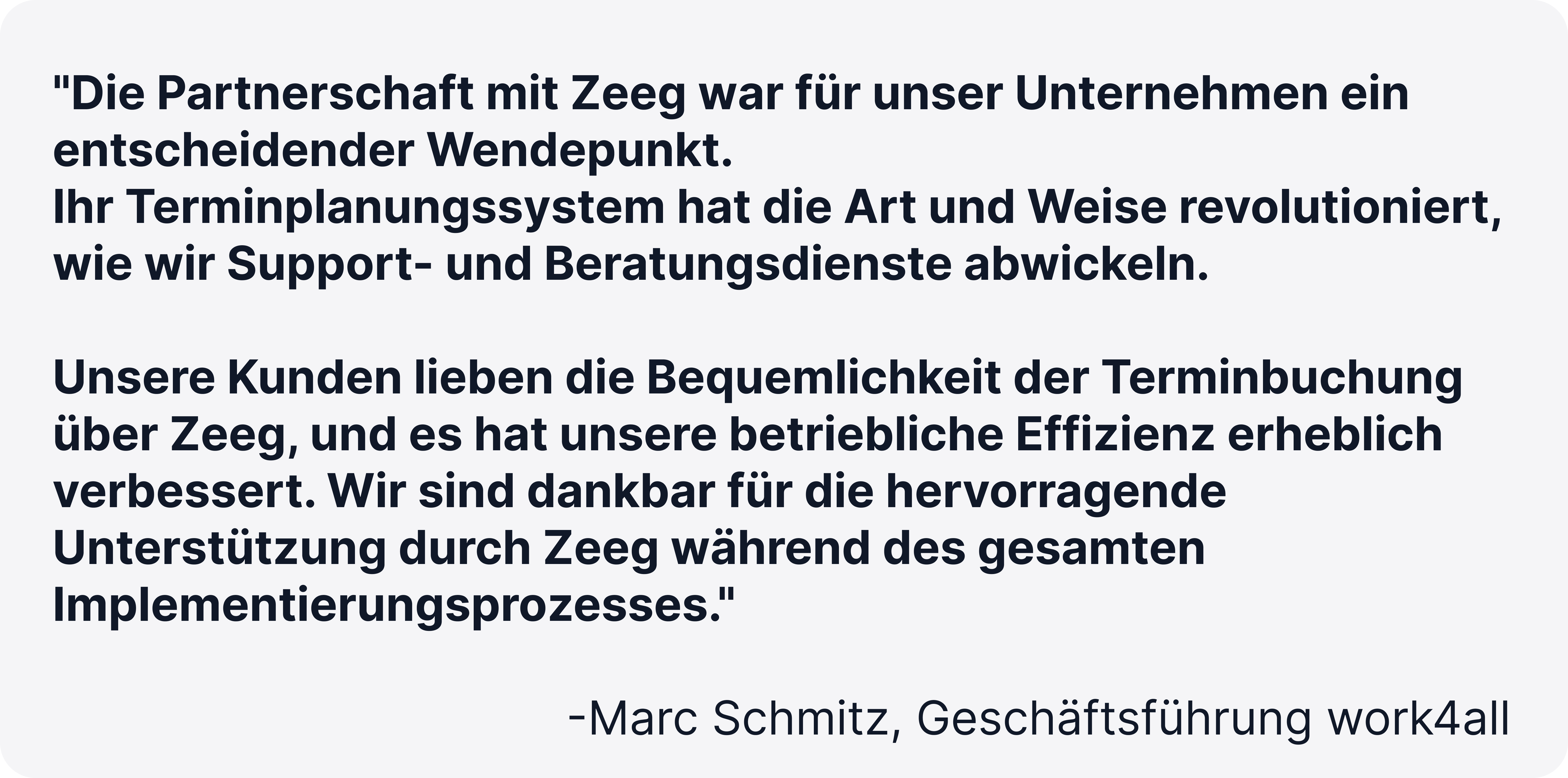 Zitat Marc Schmitz, Geschäftsführung work4all