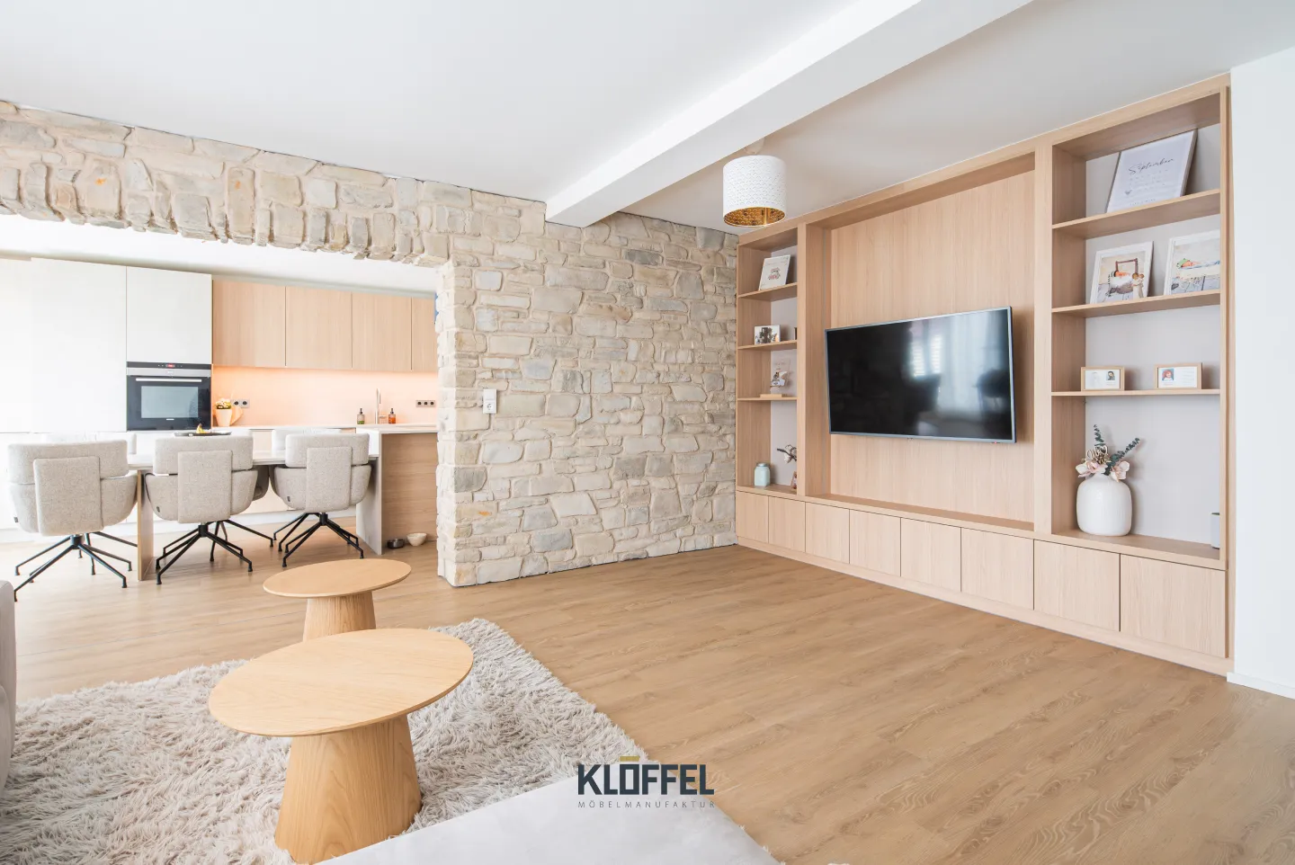 Wohnzimmer, modern, hell, Klöffel, Schreinerei, Thundorf