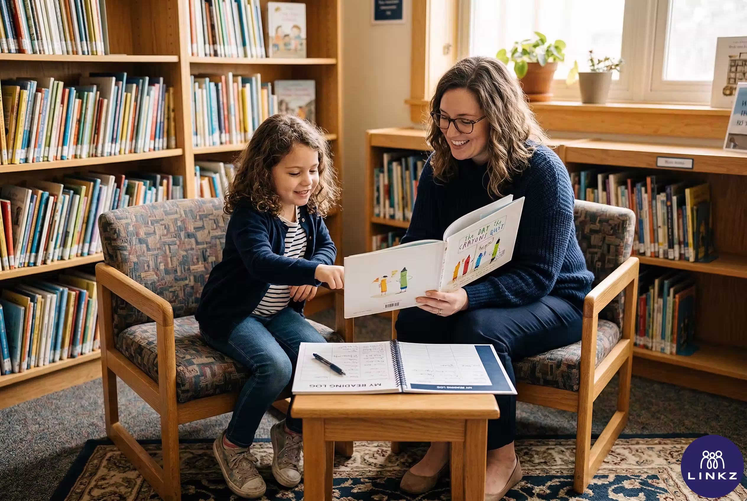 Student and tutor during a personalized reading session at LINKZ