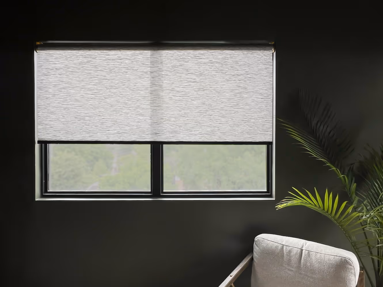 Remote control window shades in home office for light control