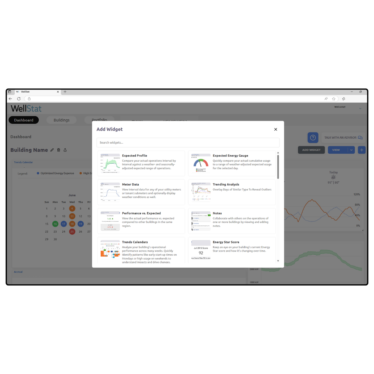 Dashboard mockup