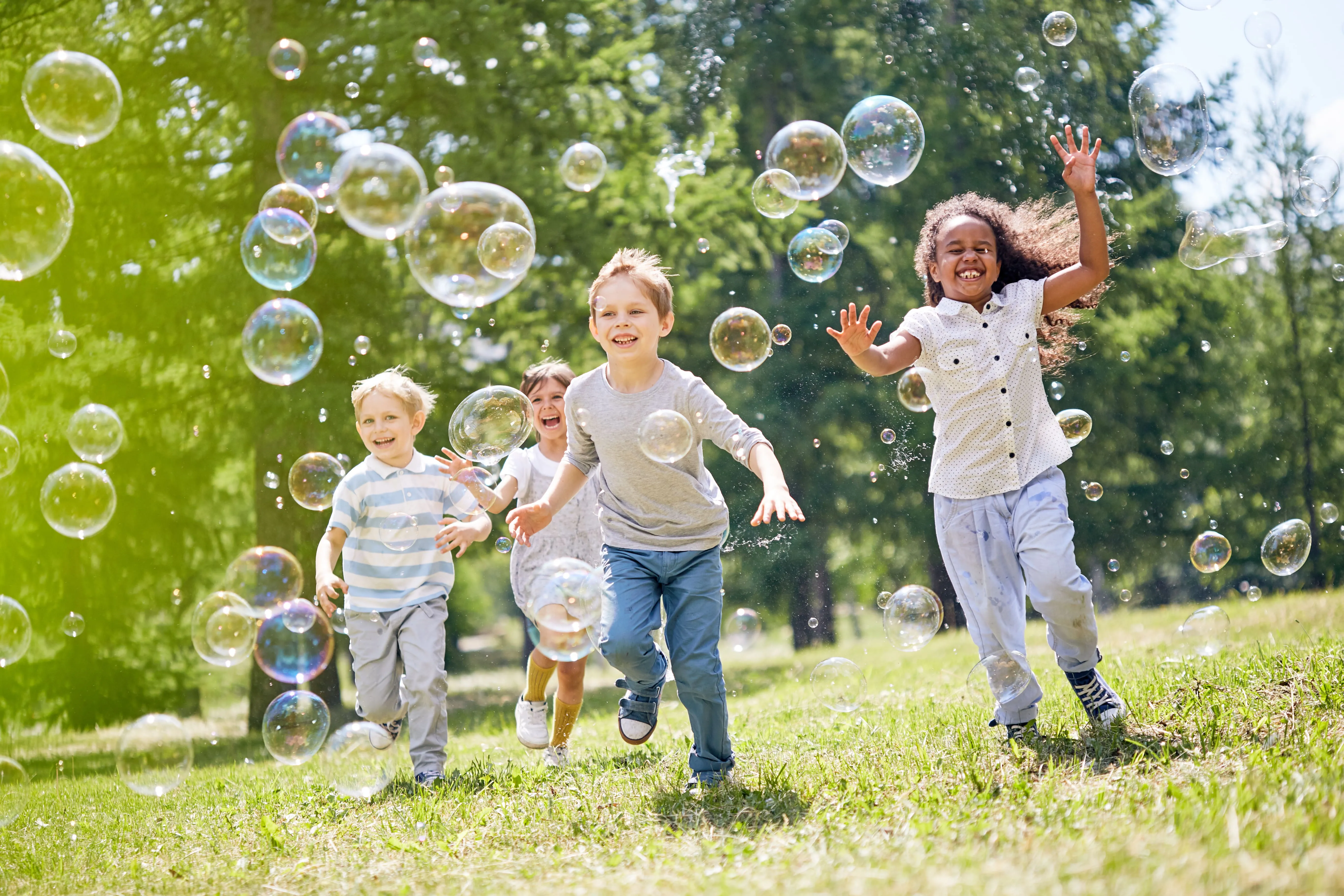 children playing in the park