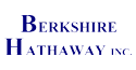 Berkshire Hathaway Inc. logo with blue capital letters.