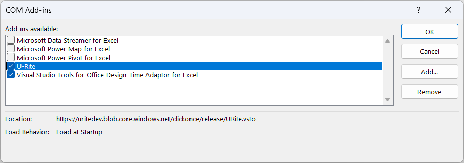 Troubleshooting Excel Com Add-ins