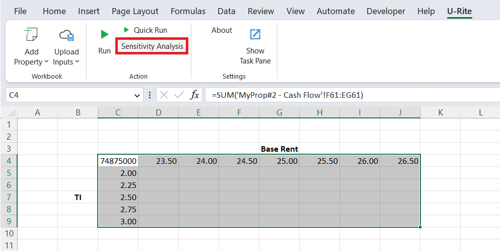 Sensitivity Analysis Select Block