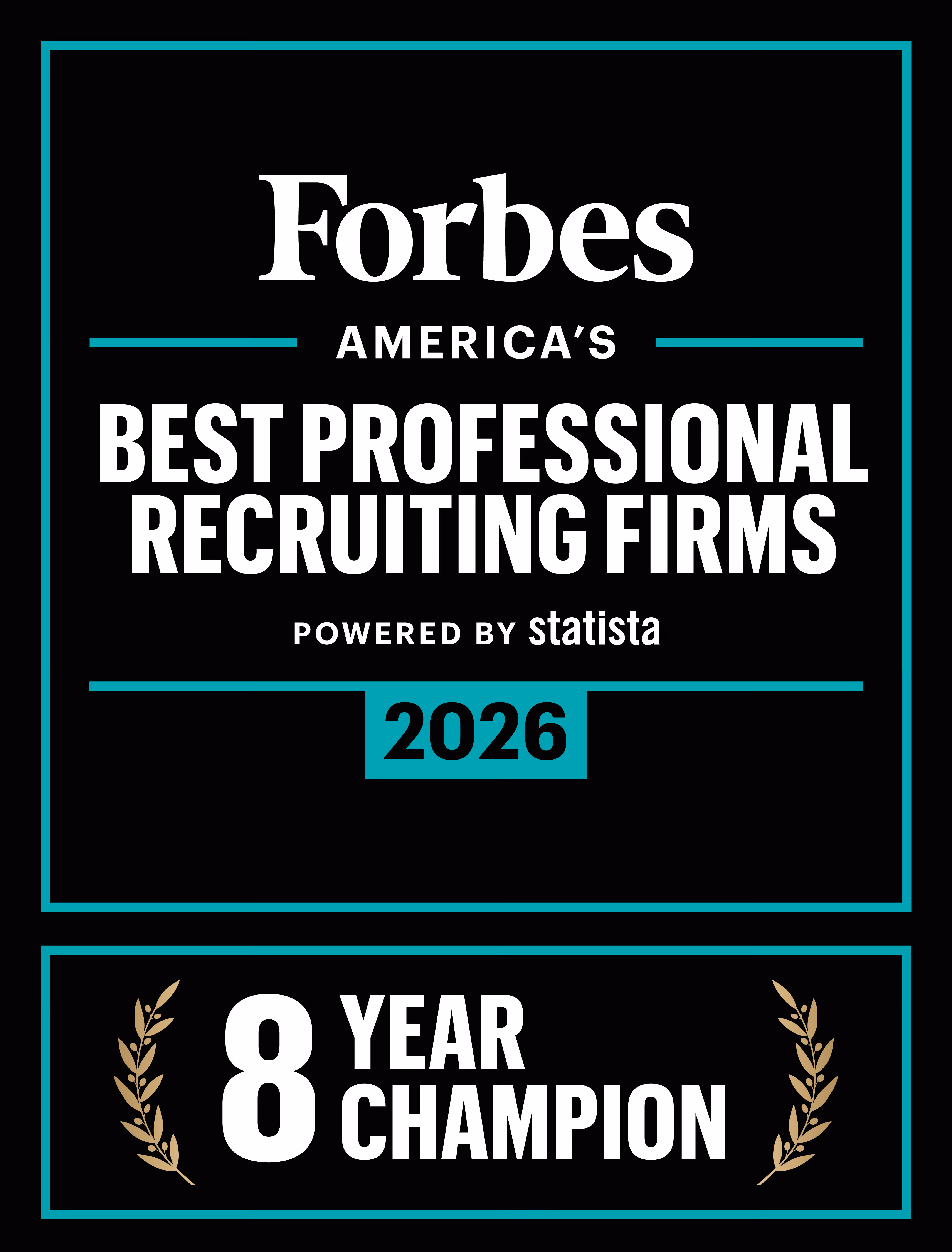 Forbes America’s Best Staffing Firms award logo – Career Group Companies top recruiting firm nationwide