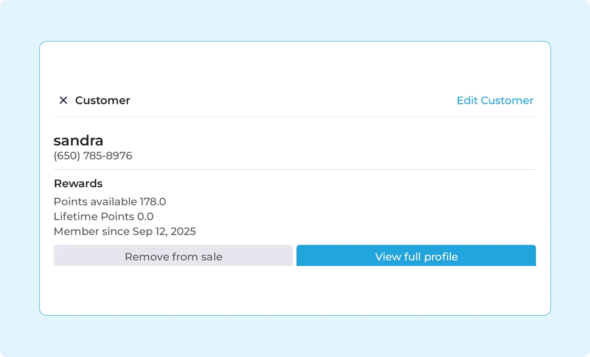 The Customer Profile feature shown on a monitor and hand-held device.