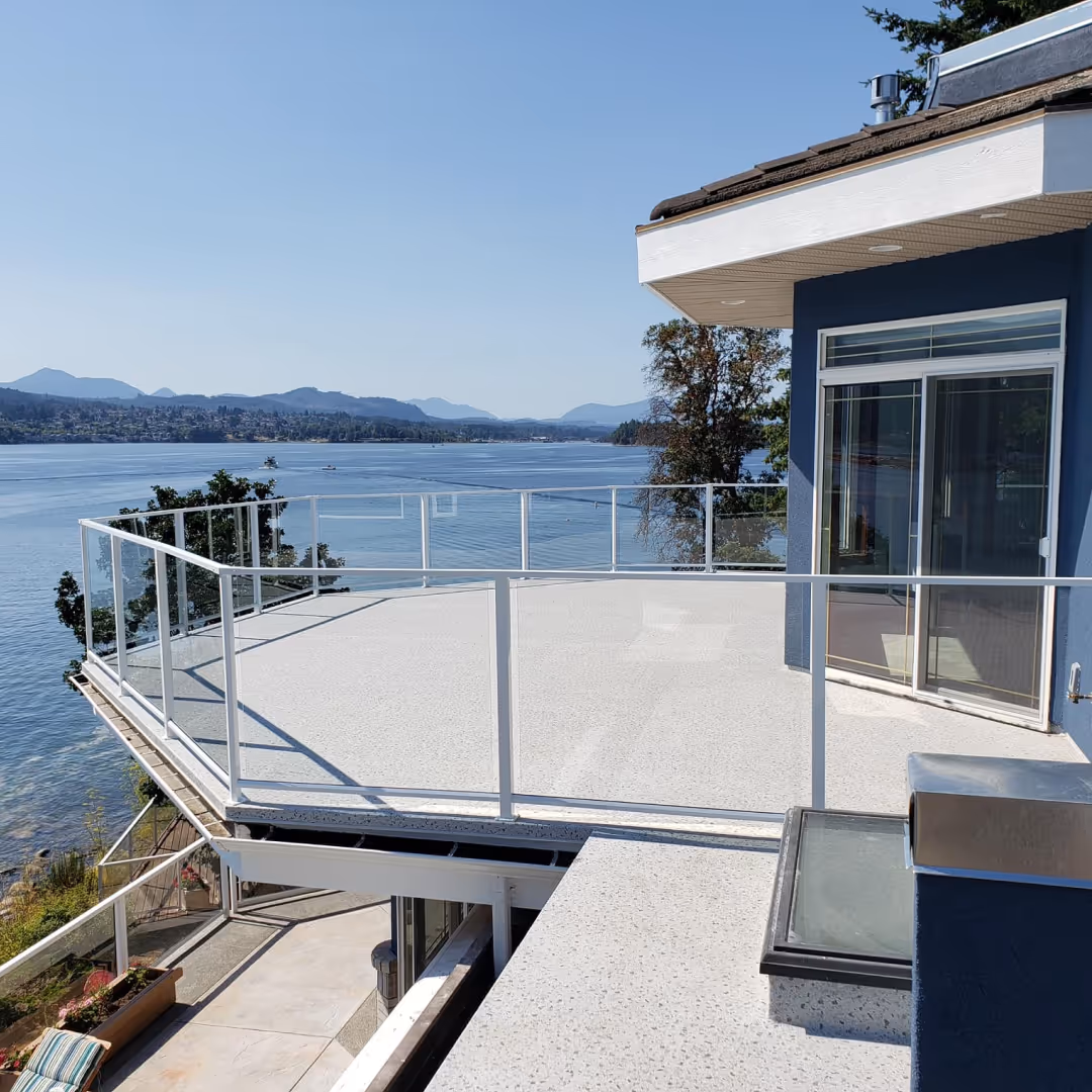 Framed glass railing Nanaimo