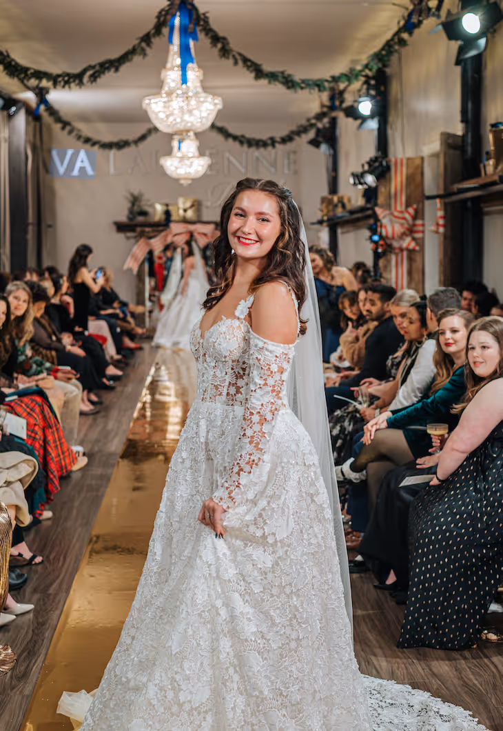 Elegant wedding gowns inside bridal shops Greenville SC