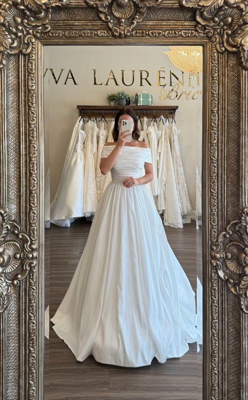 Elegant a line gown wedding dresses Greenville SC at wedding dress shop Greenville SC