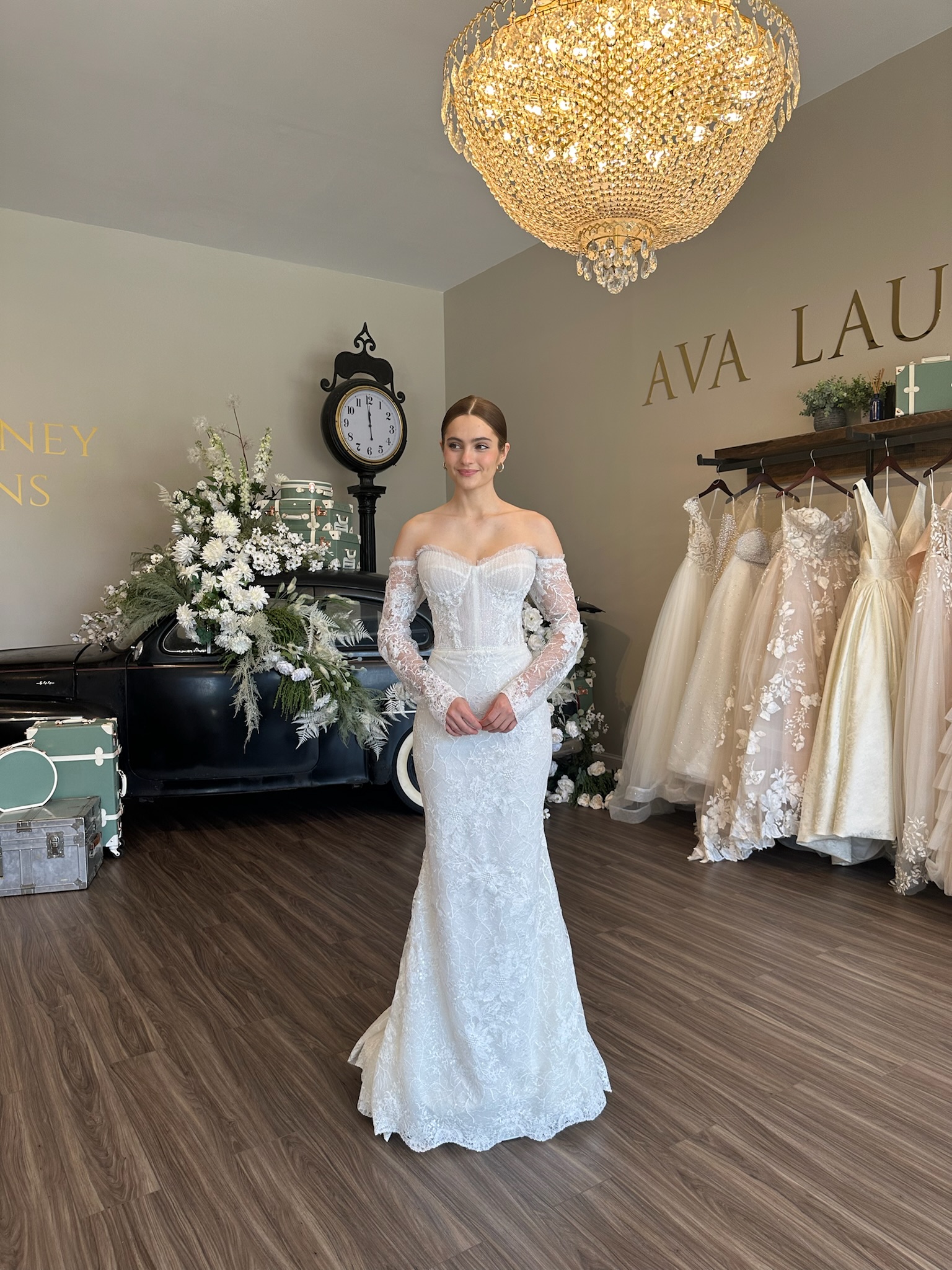 Lace wedding dress at Ava Laurénne Bride Greenville bridal boutique in South Carolina