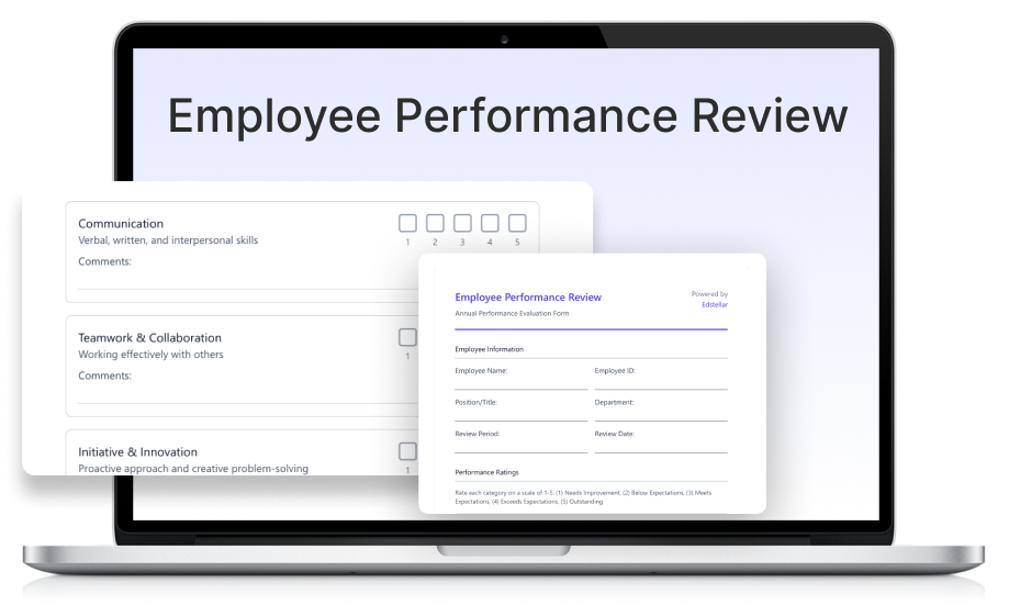 Employee Performance Review Template for HRs & Managers