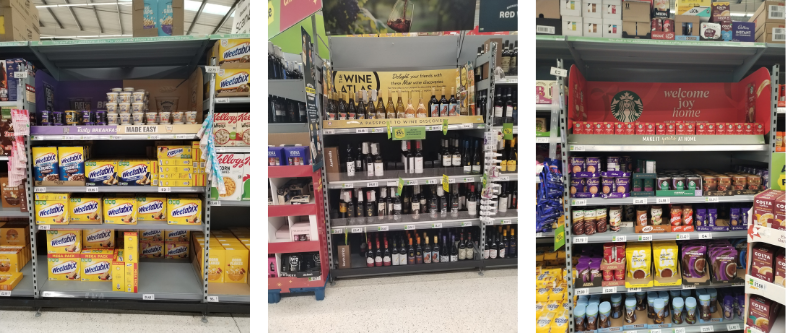 Backboard displays by Fuel, Weetabix, Wine Atlas, Starbucks