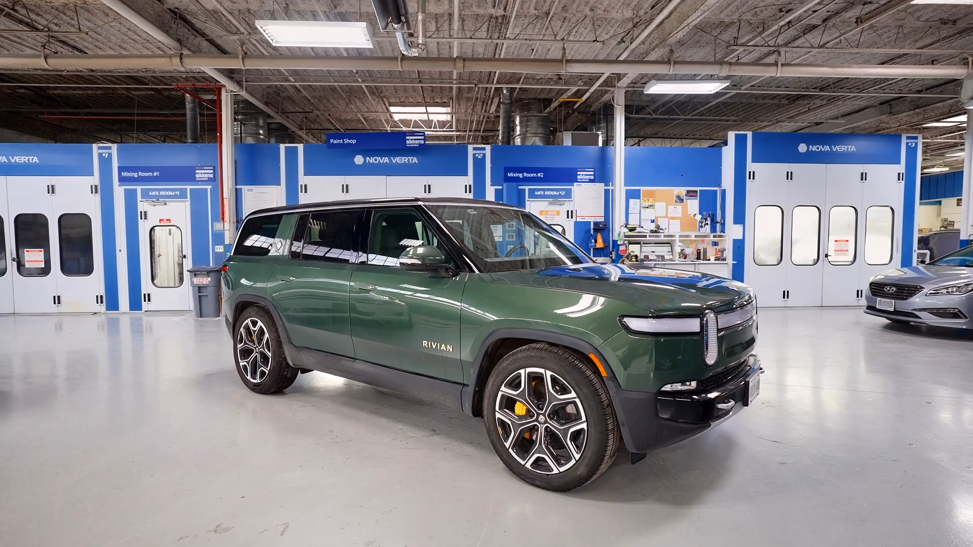 Green Rivian Vehicle