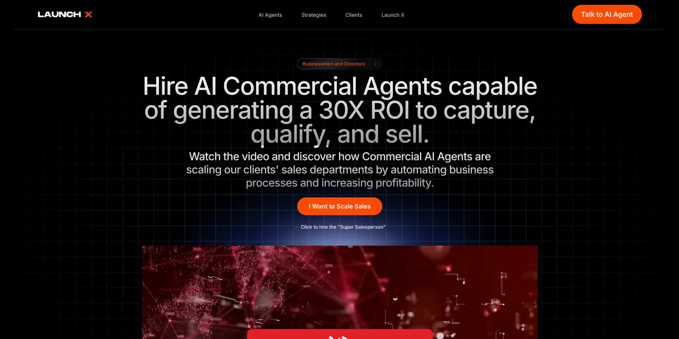 Launch X logo with subtitle saying "Agentes IA" 