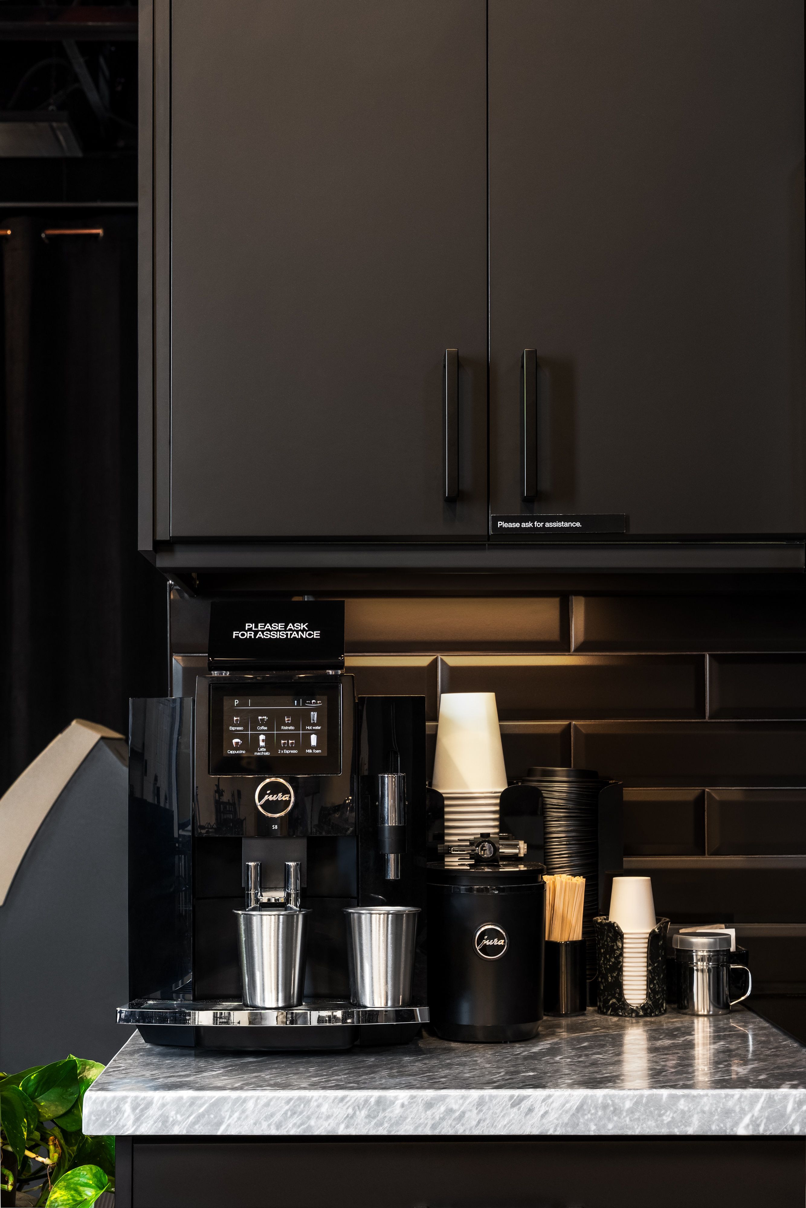 Jura coffee machine on kitchen countertop