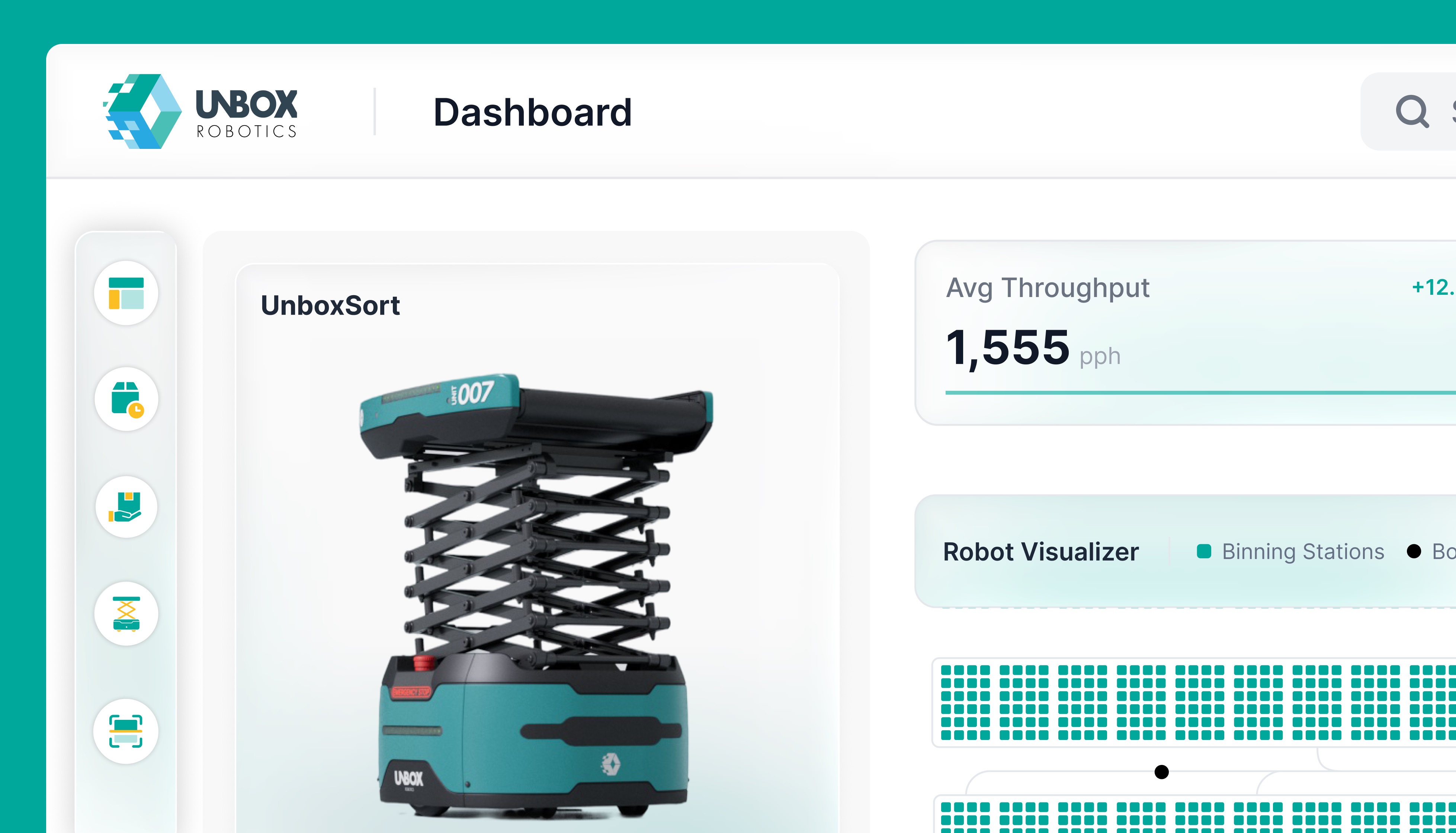 Unbox Robotics dashboard redesign