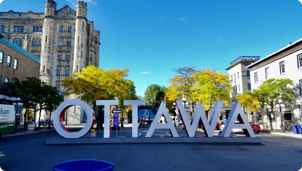 the Ottawa sign at ByWard Market in Ottawa, Ontario.