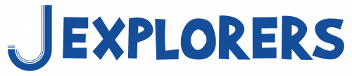 Logo text spelling 'JEXPLORERS' in bold blue letters.