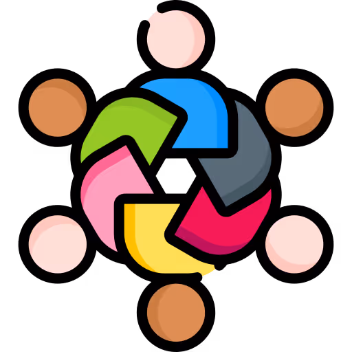Colorful recycling symbol surrounded by diverse people, representing community engagement. Jewish Preschool in Mid City Central Los Angeles.